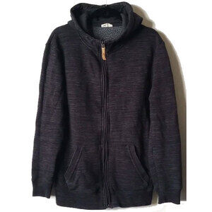 TenTree Organic Cotton Blend Full Zip Hoodie M Space Dye Black Grey